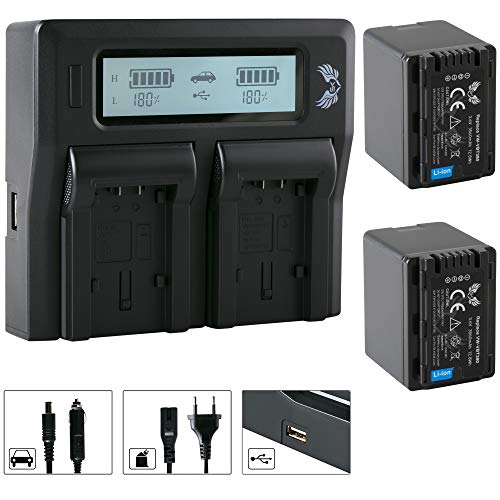 2X SK Akku Ersatz für Panasonic VW-VBT380 E-K 3560mAh + LCD Dual Charger VW-VBK180 VW-VBK360 VW-VBT190 VW VBK180 VBK360 VBT380 E K Panasonic HC-V777 2X SK Akku Ersatz für Panasonic VW-VBT380 E-K 3560mAh + LCD Dual Charger VW-VBK180 VW-VBK360 VW-VBT190 VW VBK180 VBK360 VBT380 E K Panasonic HC-V777 von skgames