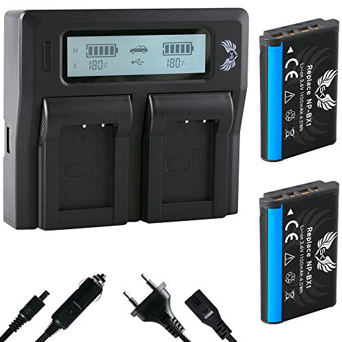 2X SK Akku Ersatz für Sony NP-BX1 1100mAh + LCD Dual Charger Sony ZV-1 II ZV-1 / Cyber-Shot DSC RX100 I II III IV V VI VII - CX647 H400 - WX500 2X SK Akku Ersatz für Sony NP-BX1 1100mAh + LCD Dual Charger Sony ZV-1 II ZV-1 / Cyber-Shot DSC RX100 I II III IV V VI VII - CX647 H400 - WX500 von skgames