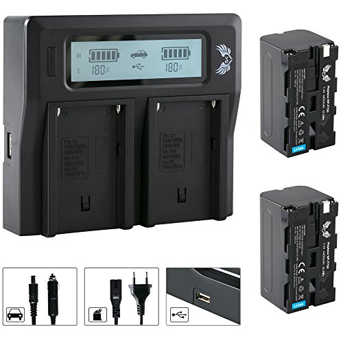 2X SK Akku Ersatz für Sony NP-F750 |- 4400mAh -| + LCD Dual Charger für Sony Akku NP-F550 NP-F730 NP-F960 NP-F970 NP-F980 / Blitzgeräte Videoleuchten 2X SK Akku Ersatz für Sony NP-F750 |- 4400mAh -| + LCD Dual Charger für Sony Akku NP-F550 NP-F730 NP-F960 NP-F970 NP-F980 / Blitzgeräte Videoleuchten von skgames