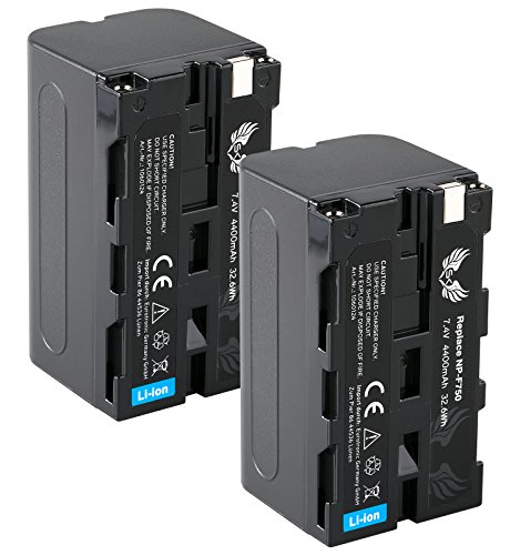 2X SK Akku Ersatz für Sony NP-F750 |- 4400mAh -| Akku NP-F550 NP-F730 NP-F960 NP-F970 NP-F980 NP-F990 // Blitzgeräte Videoleuchten Fieldmonitore von skgames