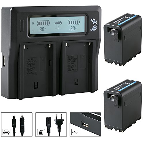 2X SK Akku Ersatz für Sony NP-F980 |- 7850mAh LG -| + Dual Charger für Akku NP-F990 NP-F970 NP-F960 NP-F750 // 5V USB Ausgang/DC 8,4V EIN & Ausgang 2X SK Akku Ersatz für Sony NP-F980 |- 7850mAh LG -| + Dual Charger für Akku NP-F990 NP-F970 NP-F960 NP-F750 // 5V USB Ausgang/DC 8,4V EIN & Ausgang von skgames