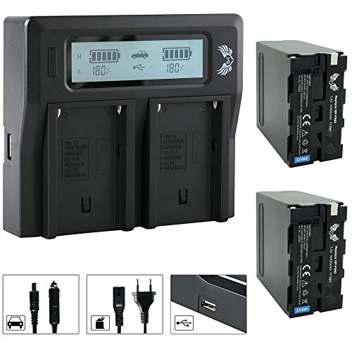 2X SK Akku Ersatz für Sony NP-F990 |- 10400mAh -| + LCD Dual Charger für Sony Akku NP-F550 NP-F750 NP-F960 NP-F970 NP-F980 Blitzgeräte Videoleuchten 2X SK Akku Ersatz für Sony NP-F990 |- 10400mAh -| + LCD Dual Charger für Sony Akku NP-F550 NP-F750 NP-F960 NP-F970 NP-F980 Blitzgeräte Videoleuchten von skgames