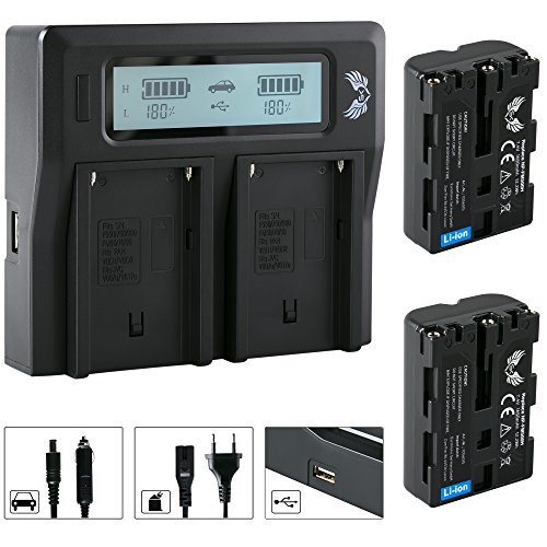 2X SK Akku Ersatz für Sony NP-FM500H | 1650mAh | NP-FM500 + LCD Doppel Ladegerät für Sony Alpha 57 77 99 A58 A65 A68 A77 A99 II DSLR A700 A850 A900 2X SK Akku Ersatz für Sony NP-FM500H | 1650mAh | NP-FM500 + LCD Doppel Ladegerät für Sony Alpha 57 77 99 A58 A65 A68 A77 A99 II DSLR A700 A850 A900 von skgames