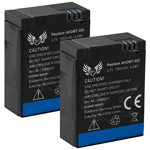 2X SK Akku GoPro | 1180mAh | für GoPro Hero 3 Hero 3 Plus 3+ / Black White und Silver Edition/AHDBT-201 AHDBT-301 AHDBT-302 AHBBP-301 ACARC-001 2X SK Akku GoPro | 1180mAh | für GoPro Hero 3 Hero 3 Plus 3+ / Black White und Silver Edition/AHDBT-201 AHDBT-301 AHDBT-302 AHBBP-301 ACARC-001 von skgames