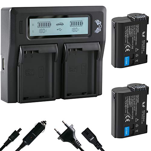 2X SK Akku Nikon EN-EL15 2040mAh + LCD Dual Charger EN-EL15c EN-EL15b EN-EL15a für Nikon // Z6 II Z7 II // Z5 Z6 Z7 D750 D800 D810 D850 D7200 D7500 von skgames