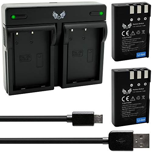 2X SK Akku Nikon EN-EL9 1000mAh + Dual Doppel Ladegerät für Nikon DSLR D40 D40A D40C D40X D60 / Nikon D3000 D5000 /// EN-EL9a EN-EL9e von skgames