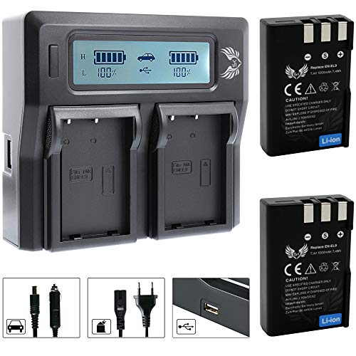 2X SK Akku Nikon EN-EL9 1000mAh + LCD Dual Doppel Ladegerät für Nikon DSLR D40 D40A D40C D40X D60 / Nikon D3000 D5000 /// EN-EL9a EN-EL9e 2X SK Akku Nikon EN-EL9 1000mAh + LCD Dual Doppel Ladegerät für Nikon DSLR D40 D40A D40C D40X D60 / Nikon D3000 D5000 /// EN-EL9a EN-EL9e von skgames