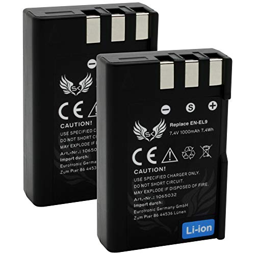 2X SK Akku Nikon EN-EL9 | 1000mAh | für Nikon DSLR D40 D40A D40C D40X D60 / Nikon D3000 D5000 /// EN-EL9a EN-EL9e 2X SK Akku Nikon EN-EL9 | 1000mAh | für Nikon DSLR D40 D40A D40C D40X D60 / Nikon D3000 D5000 /// EN-EL9a EN-EL9e von skgames
