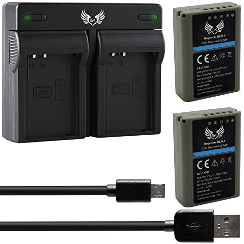 2X SK Akku Olympus BLN-1 1140mAh + Dual Doppel Ladegerät für Olympus OM-D E-M1 E-M5 E-M5 Mark II/Pen E-P5 Pen-F | PS-BLN-1 2X SK Akku Olympus BLN-1 1140mAh + Dual Doppel Ladegerät für Olympus OM-D E-M1 E-M5 E-M5 Mark II/Pen E-P5 Pen-F | PS-BLN-1 von skgames