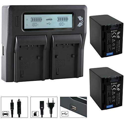 2X SK Akku Sony NP-FV100 3300mAh + LCD Dual Doppel Ladegerät für Sony DCR-SX85 HDR-CX900 HDR-PJ810 HDR-VG900 /// NP-FV30 NP-FV50 NP-FV70 NP-FV120 2X SK Akku Sony NP-FV100 3300mAh + LCD Dual Doppel Ladegerät für Sony DCR-SX85 HDR-CX900 HDR-PJ810 HDR-VG900 /// NP-FV30 NP-FV50 NP-FV70 NP-FV120 von skgames