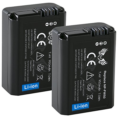 2X SK Akku Sony NP-FW50 |- 950mAh -| für Sony Alpha 7 7II 7R 7S II 5100 6300 6500 // NEX-3 NEX-6 NEX-7 NEX-F3 // DSC RX10 // SLT A35 A55 // ZV-E10 2X SK Akku Sony NP-FW50 |- 950mAh -| für Sony Alpha 7 7II 7R 7S II 5100 6300 6500 // NEX-3 NEX-6 NEX-7 NEX-F3 // DSC RX10 // SLT A35 A55 // ZV-E10 von skgames