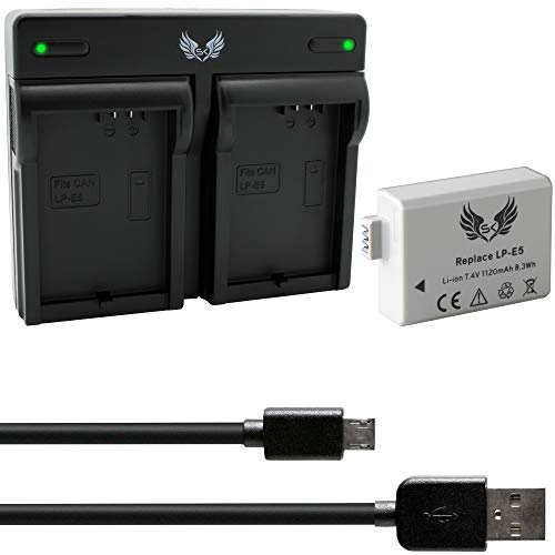 SK Akku Canon LP-E5 1120mAh + Dual Doppel Ladegerät für Canon EOS 450D 500D 1000D // Rebel T1i XS XSi // Kiss F X2 X3 SK Akku Canon LP-E5 1120mAh + Dual Doppel Ladegerät für Canon EOS 450D 500D 1000D // Rebel T1i XS XSi // Kiss F X2 X3 von skgames