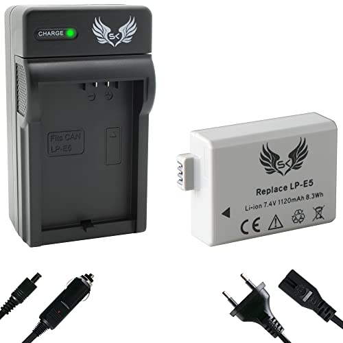 SK Akku Canon LP-E5 1120mAh + Ladegerät Charger für Canon EOS 450D 500D 1000D // Rebel T1i XS XSi // Kiss F X2 X3 SK Akku Canon LP-E5 1120mAh + Ladegerät Charger für Canon EOS 450D 500D 1000D // Rebel T1i XS XSi // Kiss F X2 X3 von skgames