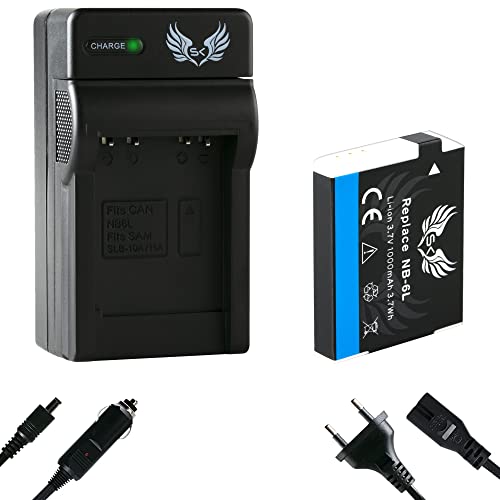 SK Akku Canon NB-6L 1000mAh + Ladegerät Charger für Canon Digital IXUS 200 is 300 HS 310 HS/PowerShot S95 SX600 HS SX710 SD4000 is und Weitere SK Akku Canon NB-6L 1000mAh + Ladegerät Charger für Canon Digital IXUS 200 is 300 HS 310 HS/PowerShot S95 SX600 HS SX710 SD4000 is und Weitere von skgames