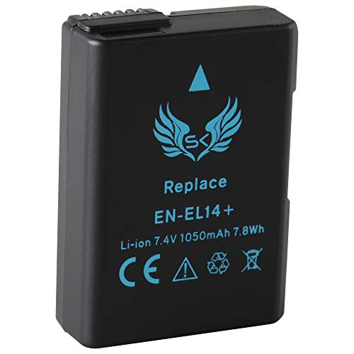 SK Akku Ersatz für Nikon EN-EL14 | 1050mAh | EN-EL14A für Nikon D3100 D3300 D3400 D3500 D5100 D5200 D5300 D5500 D5600 DF // CoolPix P7000 P7700 P7800 von skgames