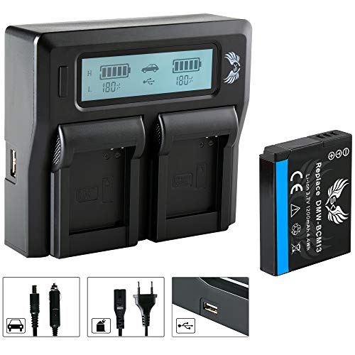 SK Akku Ersatz für Panasonic DMW-BCM13 / DMW-BCM13E 1200mAh + LCD Dual Charger für Lumix DMC-FT5 TZ40 TZ41 TZ55 TZ61 TZ71 ZS30 DMW BCM13 BCM13E SK Akku Ersatz für Panasonic DMW-BCM13 / DMW-BCM13E 1200mAh + LCD Dual Charger für Lumix DMC-FT5 TZ40 TZ41 TZ55 TZ61 TZ71 ZS30 DMW BCM13 BCM13E von skgames