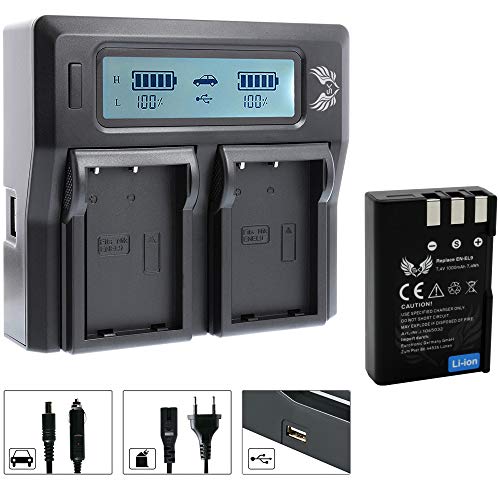 SK Akku Nikon EN-EL9 1000mAh + LCD Dual Doppel Ladegerät für Nikon DSLR D40 D40A D40C D40X D60 / Nikon D3000 D5000 /// EN-EL9a EN-EL9e SK Akku Nikon EN-EL9 1000mAh + LCD Dual Doppel Ladegerät für Nikon DSLR D40 D40A D40C D40X D60 / Nikon D3000 D5000 /// EN-EL9a EN-EL9e von skgames