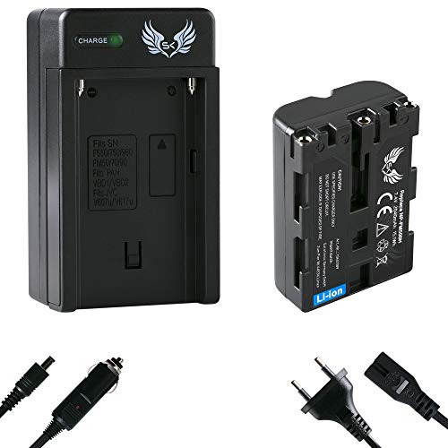 SK Akku Sony NP-FM500H 2040mAh + Ladegerät Charger NP-FM500 H für Sony NP-F550 NP-F750 NP-F950 NP-F990 NP-FM50 und weitere von skgames