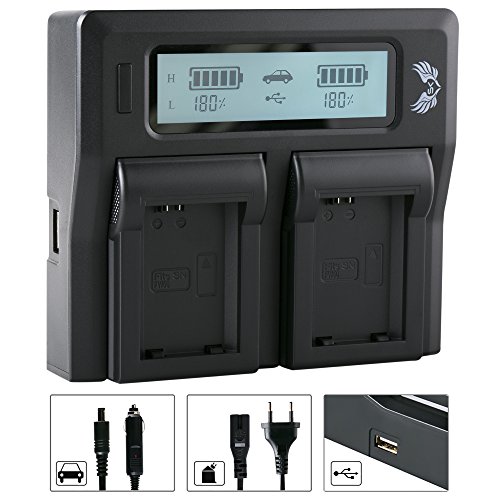 SK LCD Dual Akku Charger für Sony NP-FW50 - Ladegerät ist passend zu Sony NP FW50 Alpha 7 II 7R 7S II 6000 6400 6500 // NEX-6 NEX-7 / ZV-E10 ... von skgames