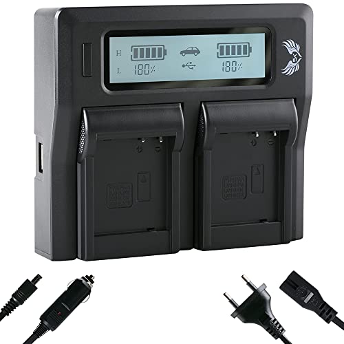 SK LCD Dual Doppel Akku Ladegerät für Panasonic DMW-BLE9, DMW-BLE9E, DMW-BLE9GK, DMW-BLG10, DMW-BLG10E, DMW-BLH7, DMW-BLH7E und weitere von SK Games