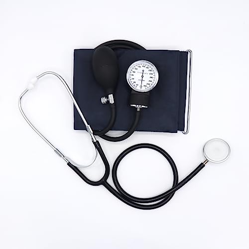 Skmeditec Aneroid-Blutdruckmessgerät mit Stethoskop-Set, manuelles Blutdruckmessgerät mit universeller Blutdruckmanschette von skmeditec