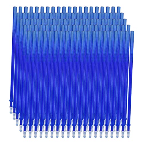 skrskr 100 Stück Blaue Tinte Erasable Gel Ink Pen Minen Fine Point 0,5 mm Ersatz Gel Pen Minen für löschbare Stifte Büro Schule Schreiben Schreibwaren von skrskr