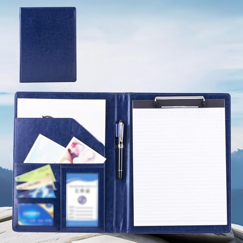 Skyrabbiter Multifunktionale Leder-Dokumentenmappe, A4, Hochwertige Schreibmappe Multifunktionale Konferenzmappe aus Leder, Magnetverschluss, Wasserdicht, Perfekte Business Mappe für Büro (A) von skyrabbiter