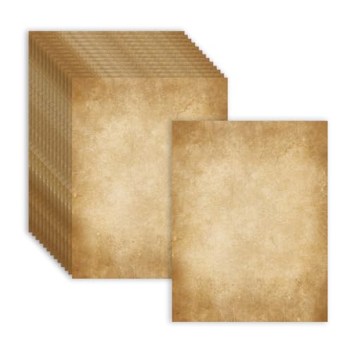 70 Blatt Vintage-Papier, 21,6 x 27,9 cm, dickeres doppelseitiges Druckpapier, Schreibwaren, doppelseitiges Pergament für Druck, Einladung, Lebenslauf, Zertifikat (A) von slapaflife