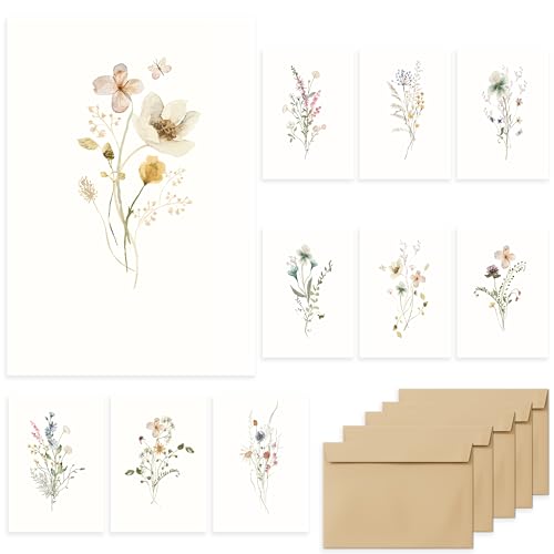 slapaflife Blanko-Karten, Blanko-Grußkarten, 10,2 x 15,2 cm, 40 Stück, elegantes Blumendesign, Blanko-Grußkarten, Notizkarten mit passenden rustikalen Umschlägen slapaflife Blanko-Karten, Blanko-Grußkarten, 10,2 x 15,2 cm, 40 Stück, elegantes Blumendesign, Blanko-Grußkarten, Notizkarten mit passenden rustikalen Umschlägen von slapaflife