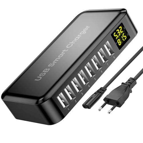 USB Ladegerät, slitinto 8-Port USB Ladestation, USB Ladegerät Mehrfach mit LCD Bildschirme, USB Netzteil für iPhone 14/13/12/11, Galaxy S23/S22/S21, iPad, Headset, Tablet-Schwarz USB Ladegerät, slitinto 8-Port USB Ladestation, USB Ladegerät Mehrfach mit LCD Bildschirme, USB Netzteil für iPhone 14/13/12/11, Galaxy S23/S22/S21, iPad, Headset, Tablet-Schwarz von slitinto