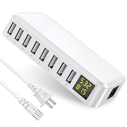 USB Ladegerät, slitinto 8-Port USB Ladestation, USB Ladegerät Mehrfach mit LCD Bildschirme, USB Netzteil für iPhone 14/13/12/11, Galaxy S23/S22/S21, iPad, Headset, Tablet-Weiß USB Ladegerät, slitinto 8-Port USB Ladestation, USB Ladegerät Mehrfach mit LCD Bildschirme, USB Netzteil für iPhone 14/13/12/11, Galaxy S23/S22/S21, iPad, Headset, Tablet-Weiß von slitinto