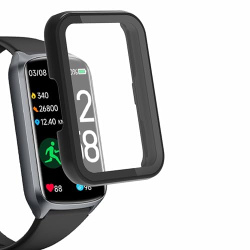 smaate Uhrenhüllen kompatibel mit Amzhero Runfit D26 3,7 cm (1,44 Zoll) Fitness Tracker Smartwatch, harte PC-Hülle mit gehärtetem Glas Displayschutz, schützt Uhrenkörper und Bildschirm von smaate