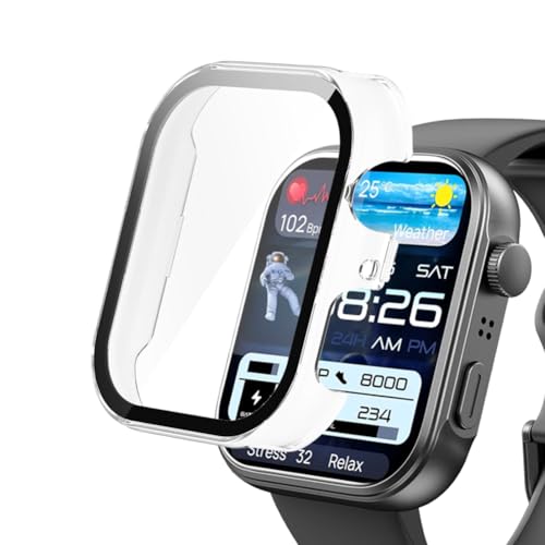smaate Uhrenhüllen kompatibel mit Tozo S6 4,7 cm (1,8 Zoll) Fitness-Tracker-Smartwatch, harte PC-Hülle mit gehärtetem Glas-Displayschutz, schützt Uhrenkörper und Bildschirm von smaate