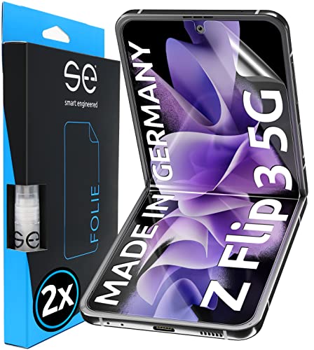 SE© für Samsung Galaxy Z Flip3 Schutzfolie - 2x Folien im SET aus Deutschland, zFlip 3 Folie TPU Technologie, zflip 3 Folie als Alternative für z flip 3 Schutzglas von smart engineered