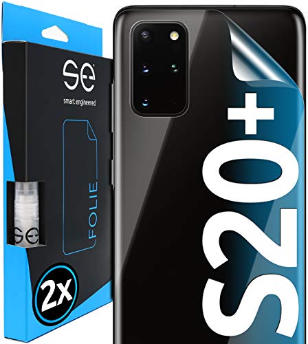 2x se® 3D SCHUTZFOLIE Rückseite Transparent für Samsung Galaxy S20 Plus ,Selbstheilend, Backcover, einfache blasenfreie Installation, Ultra-Klar,Schutz vor Schmutz, Stoß-Kratzfest, aus Deutschland von smart engineered