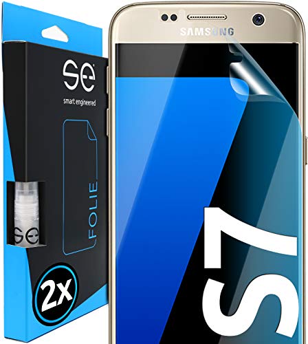 se® [2 x] 3D Schutzfolie für Samsung Galaxy S7 - Full Screen, selbstheilend, HD Displayschutz-Folie, Anti-Kratzen, Anti-Bläschen, hüllenfreundlich, kein Schutzglas von smart engineered