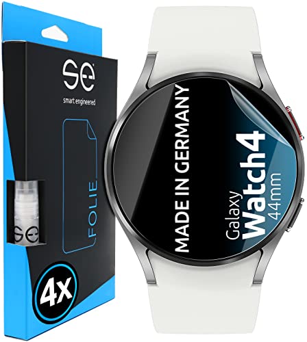 se® [4 Stk.] 3D Schutzfolie für Samsung Galaxy Watch 4 (44mm) - Full Screen, selbstheilend, HD Displayschutz-Folie, Anti-Kratzen, Anti-Bläschen, hüllenfreundlich, kein Schutzglas von smart engineered