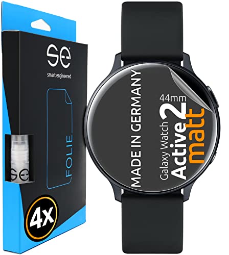 smart engineered [4 Stück] Entspiegelte 3D Schutzfolien kompatibel mit Samsung Galaxy Watch Active 2 (44mm),matte Displayschutz-Folie, Schutz vor Schmutz und Kratzern, kein Schutzglas von smart engineered