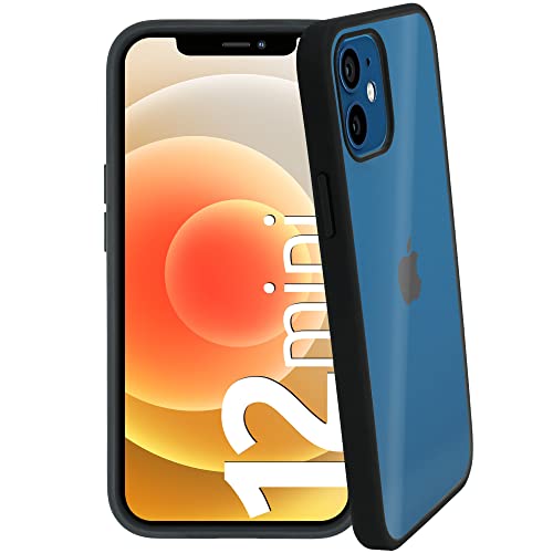 smart engineered se® HARDCASE für iPhone 12 Mini Hülle - Transparente Schutzhülle - Schwarzer Softframe - Kratzfest - Stoßfestigkeit - Handyhülle iPhone 12 Mini case - Cover durchsichtig von smart engineered