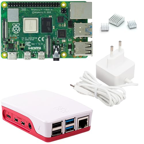 Raspberry Pi 4 Model B 4GB Bundle, rot/weiß von smart-home-komponente