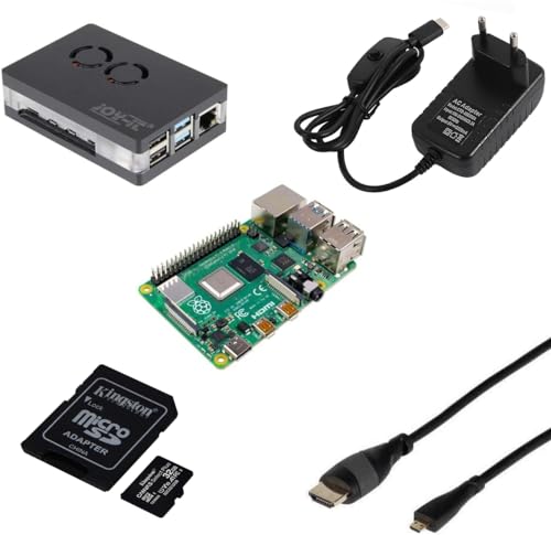 Raspberry Pi 4B 8GB/magnetisches Gehäuse/Netzteil/32GB SD Card/HDMI Kabel von smart-home-komponente