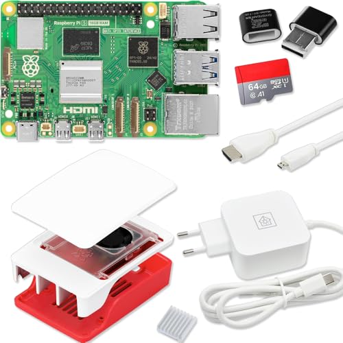 Raspberry Pi 5 16GB Starter-Kit | USB-C 45W Netzteil | Gehäuse mit Lüfter | 64GB SD Karte | 4K Micro HDMI Kabel | Raspberry Pi 5 16GB Starter-Kit | USB-C 45W Netzteil | Gehäuse mit Lüfter | 64GB SD Karte | 4K Micro HDMI Kabel | von smart-home-komponente