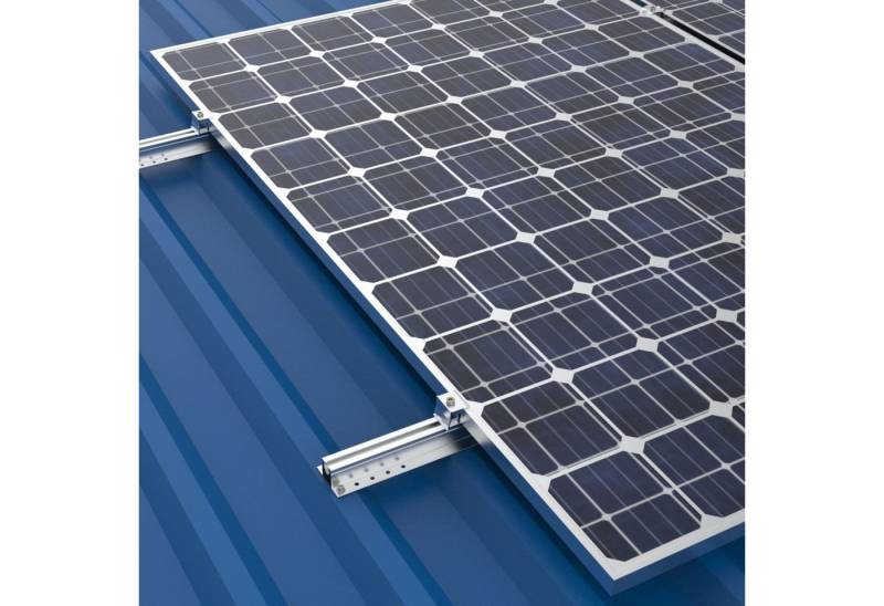 smartEC Montagesystem für Trapezblech 4 Solarmodule 1-reihige Verlegung Solarmodul-Halterung von smartEC
