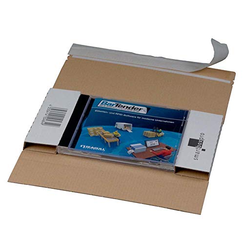 CD-Jewel-Mailer DIN Lang, ohne Sichtfenster, 225x125 mm Versandtasche für CD und DVD 50 Stück von smartboxpro