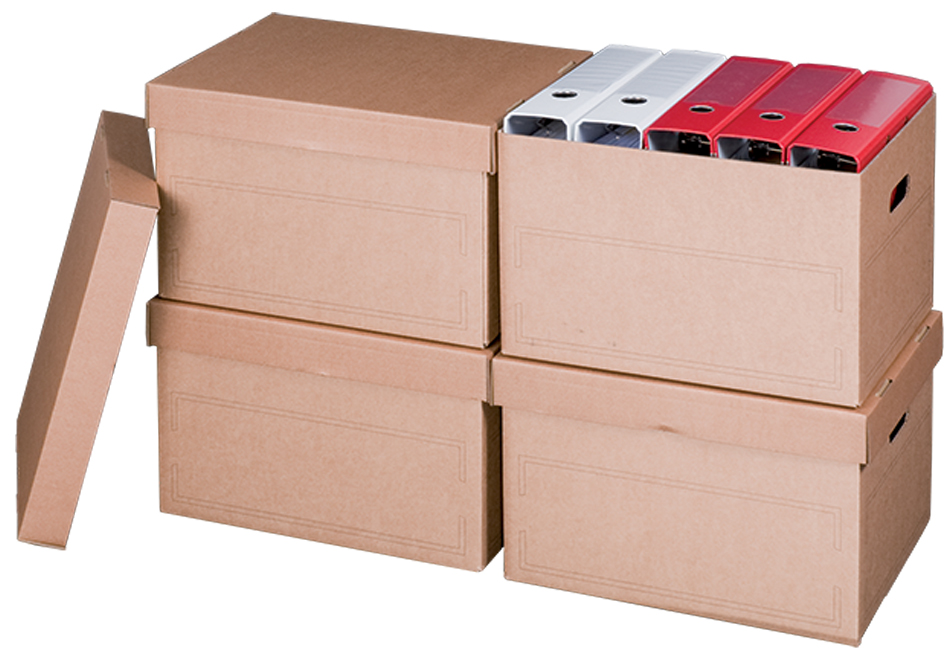 SMARTBOXPRO Archiv-/Transportbox, mit Deckel, braun von smartboxpro