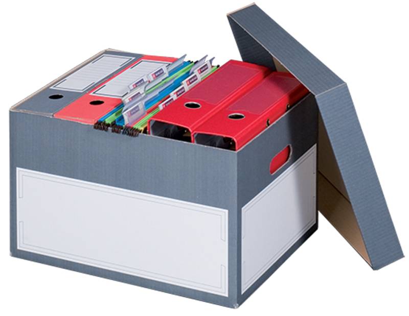 SMARTBOXPRO Archiv-/Transportbox S, grau, mit Stülpdeckel von smartboxpro