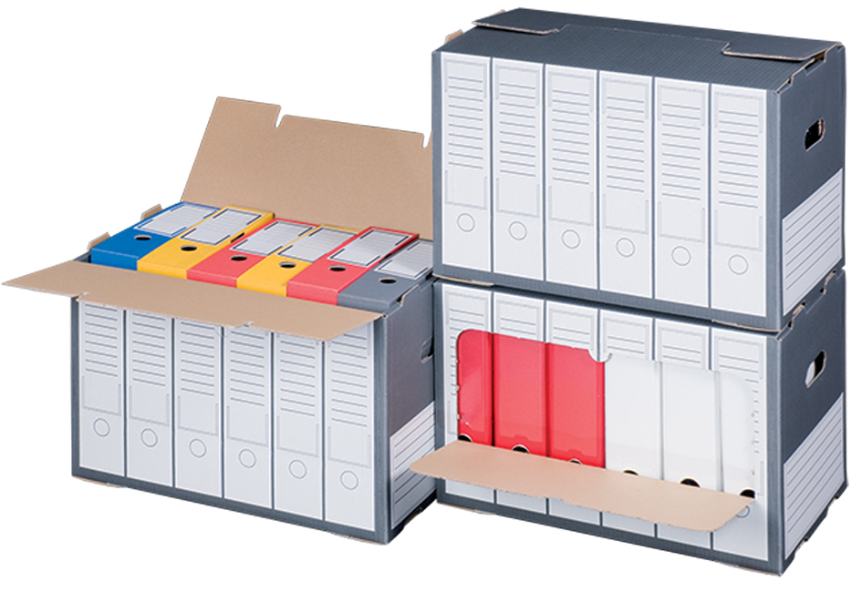 SMARTBOXPRO Archiv-Container, grau, mit perforiertem Deckel von smartboxpro