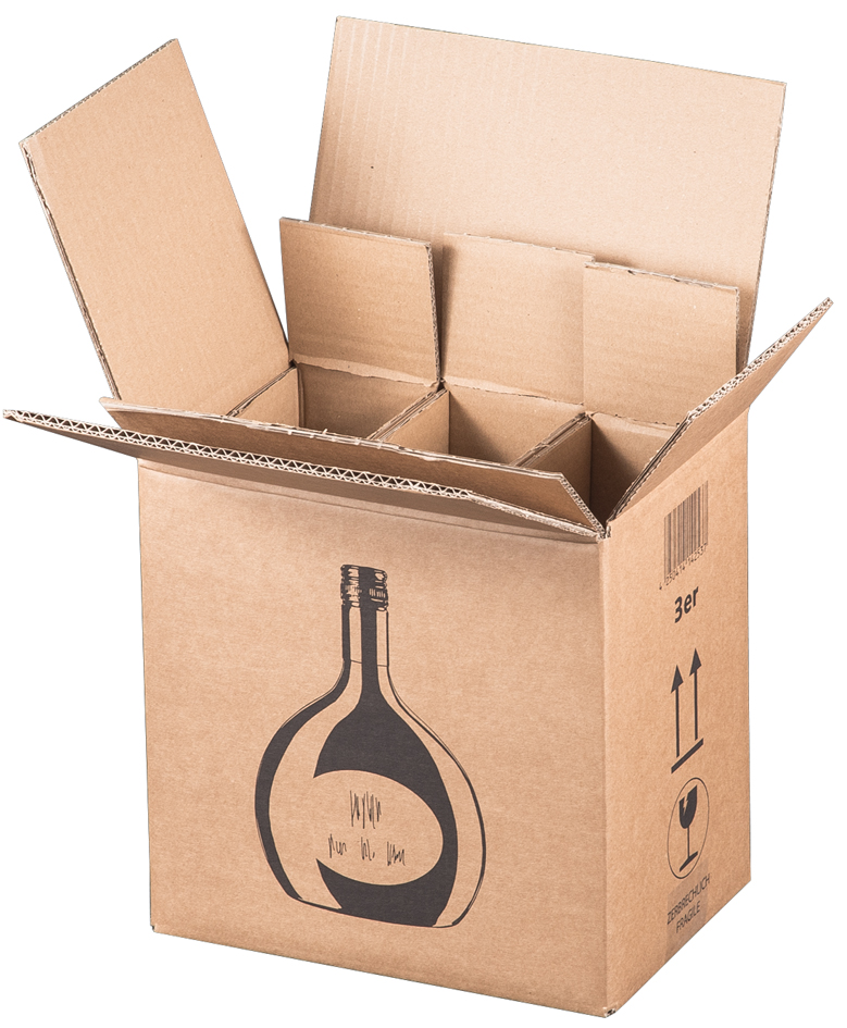 SMARTBOXPRO Bocksbeutel-Versandkarton, für 3 Flaschen von smartboxpro