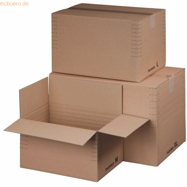 smartboxpro Verpackungskarton 22x33,5x8-19cm VE=10 Stück braun von smartboxpro