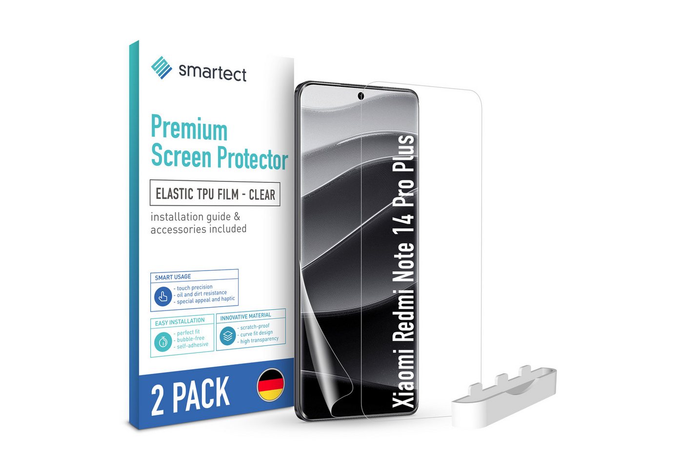smartect Displayschutzfolie TPU Schutzfolie Klar für Xiaomi Redmi Note 14 Pro Plus, 2 x Front für Xiaomi Redmi Note 14 Pro Plus, 2 Stück, Anti-Fingerabdruck, Blasenfreie Installation smartect Displayschutzfolie TPU Schutzfolie Klar für Xiaomi Redmi Note 14 Pro Plus, 2 x Front für Xiaomi Redmi Note 14 Pro Plus, 2 Stück, Anti-Fingerabdruck, Blasenfreie Installation von smartect